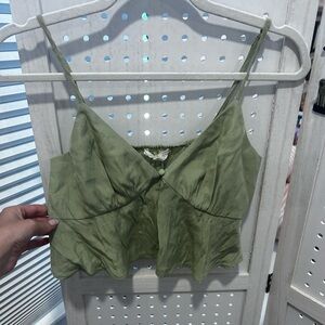 L.A. Hearts Green Ruffle Peplum Tank Top – XS